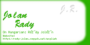 jolan rady business card